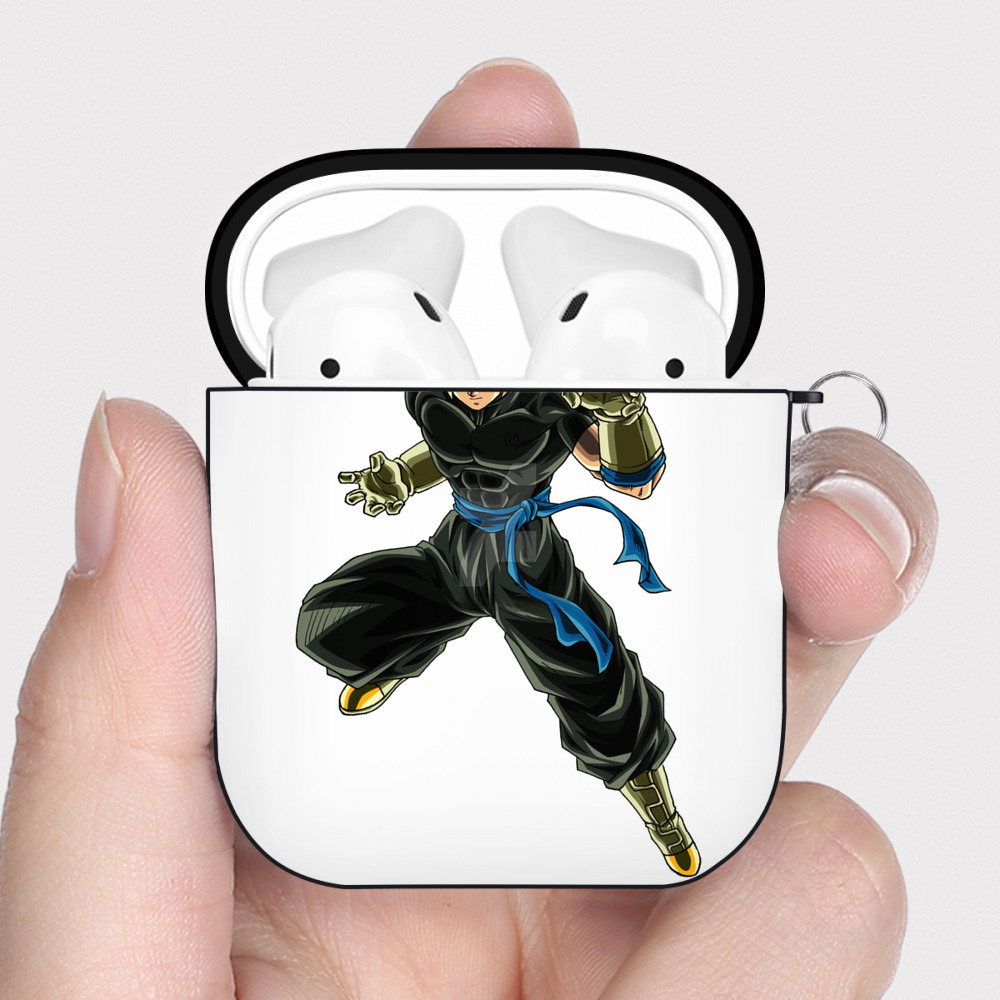 （画像用） ドラゴンボール ベジット DRAGON BALL Vegetto AirPods 第2世代保護ケース ハードシェル ブラック 耐衝撃・防指紋・カラビナ付き