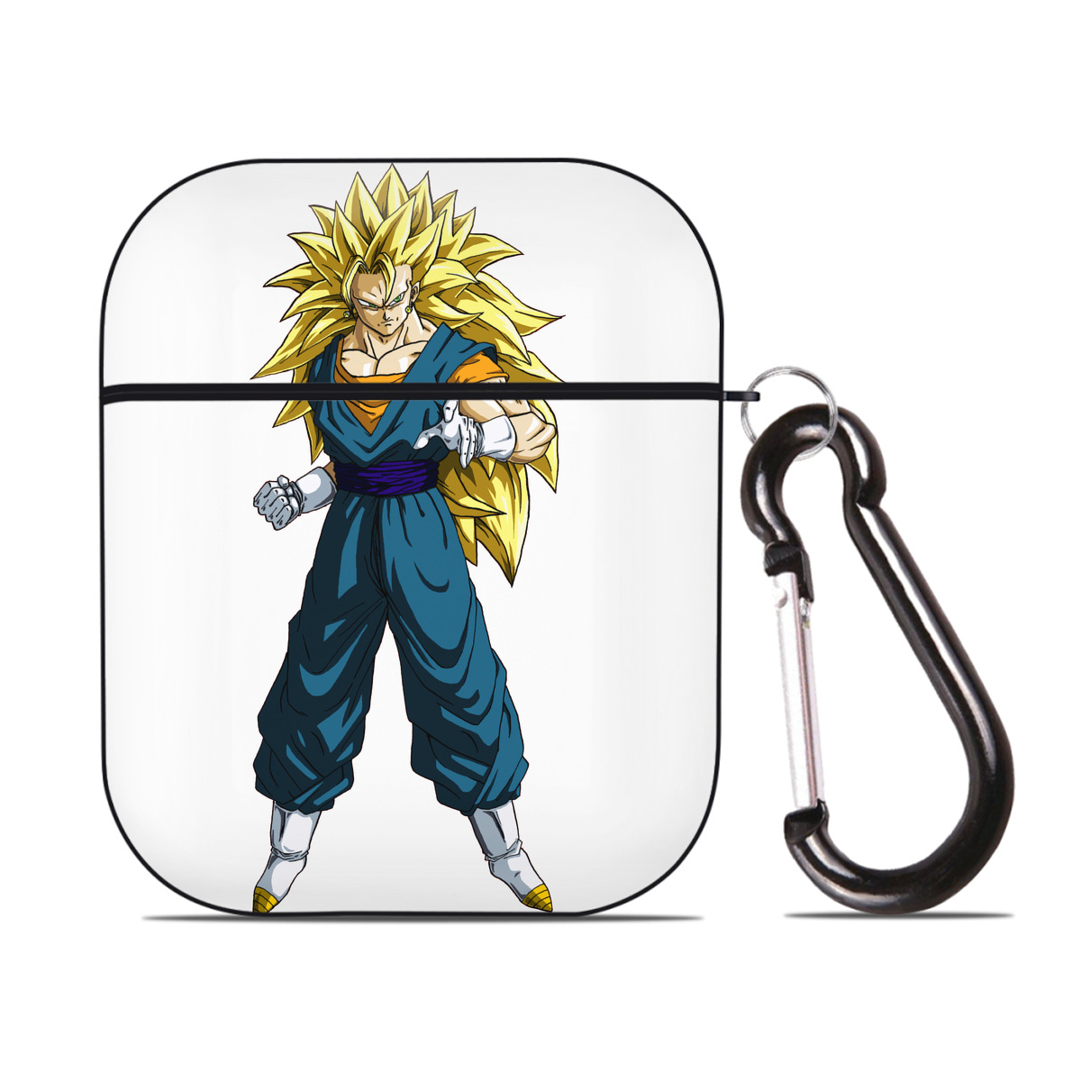 （画像用） ドラゴンボール ベジット DRAGON BALL Vegetto AirPods 第2世代保護ケース ハードシェル ブラック 耐衝撃・防指紋・カラビナ付き