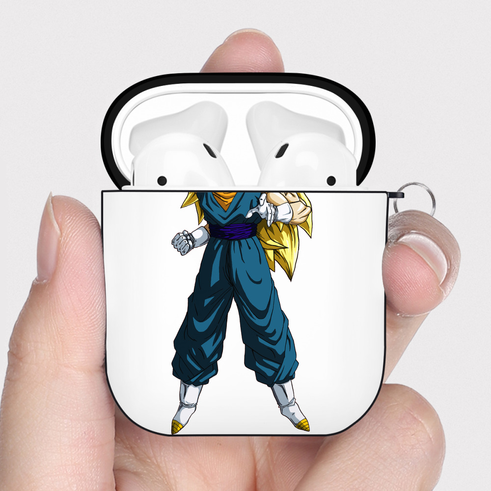 （画像用） ドラゴンボール ベジット DRAGON BALL Vegetto AirPods 第2世代保護ケース ハードシェル ブラック 耐衝撃・防指紋・カラビナ付き