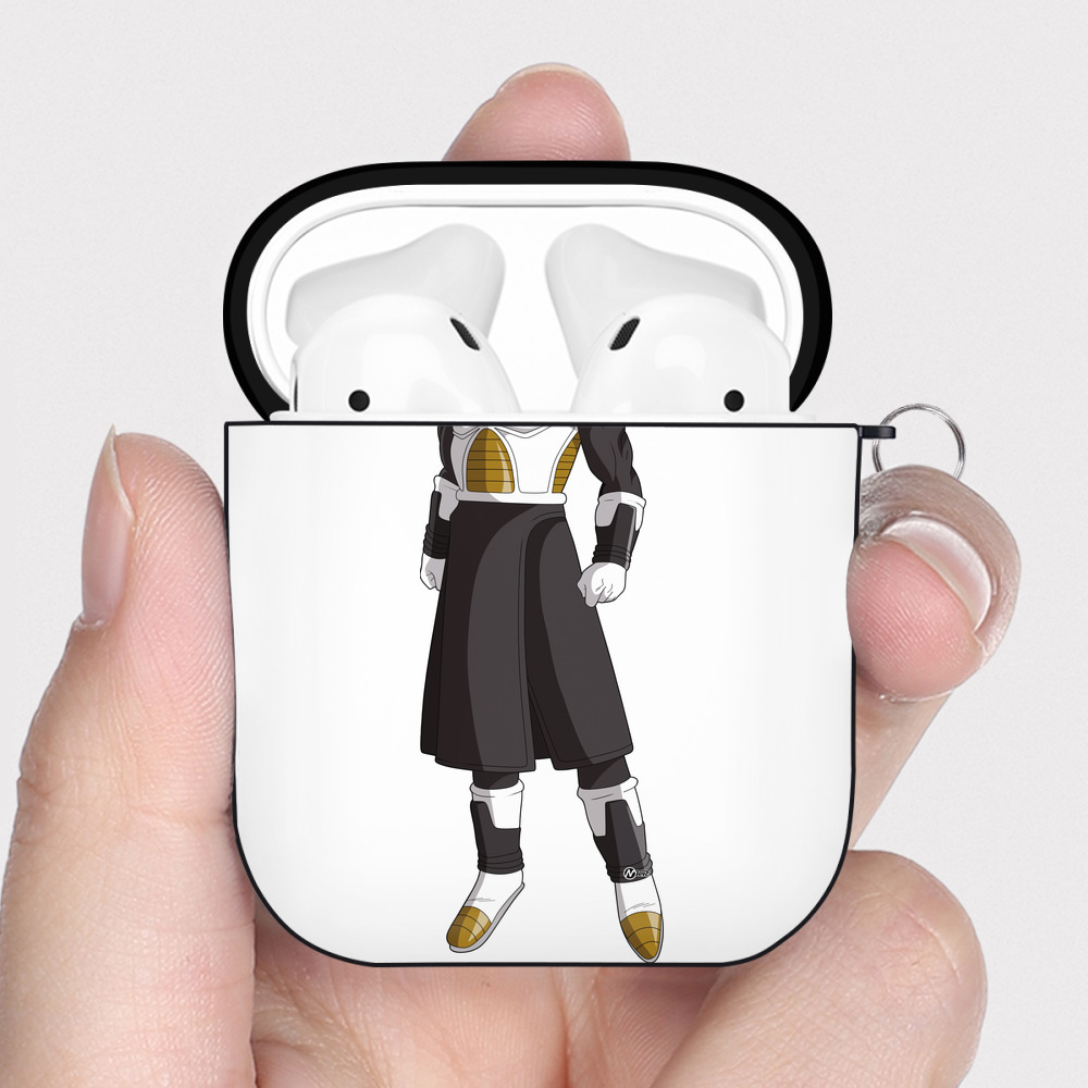 （画像用） ドラゴンボール ベジット DRAGON BALL Vegetto AirPods 第2世代保護ケース ハードシェル ブラック 耐衝撃・防指紋・カラビナ付き