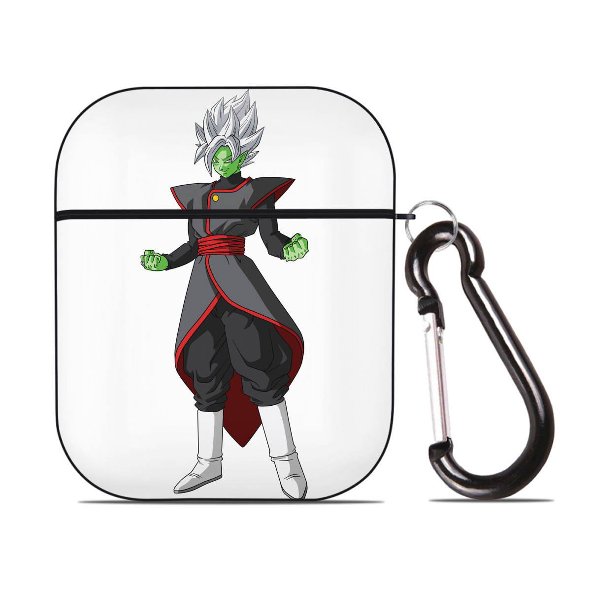 （画像用） ドラゴンボール ベジット DRAGON BALL Vegetto AirPods 第2世代保護ケース ハードシェル ブラック 耐衝撃・防指紋・カラビナ付き