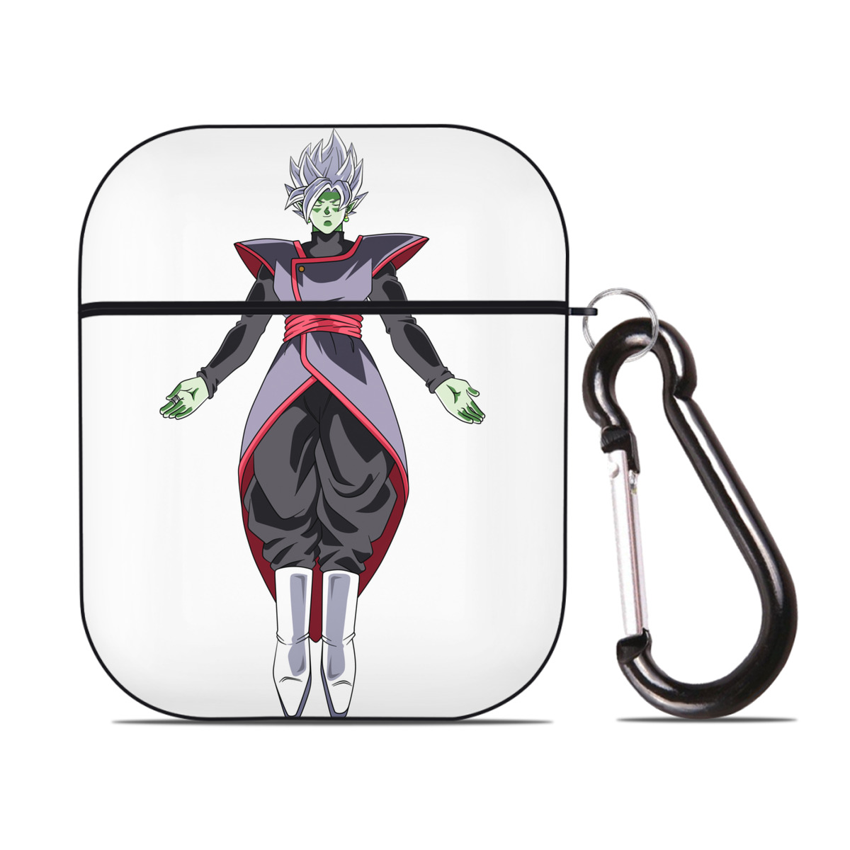 （画像用） ドラゴンボール ベジット DRAGON BALL Vegetto AirPods 第2世代保護ケース ハードシェル ブラック 耐衝撃・防指紋・カラビナ付き