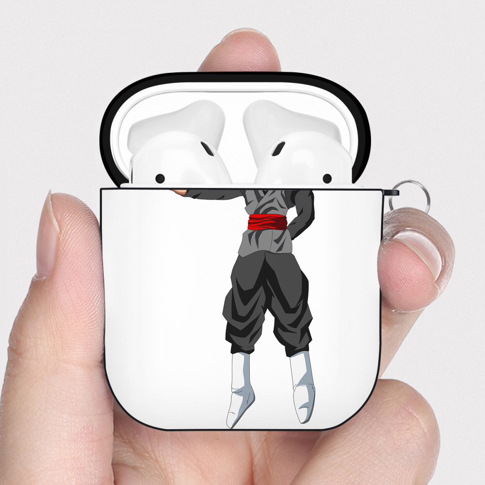 （画像用） ドラゴンボール ベジット DRAGON BALL Vegetto AirPods 第2世代保護ケース ハードシェル ブラック 耐衝撃・防指紋・カラビナ付き