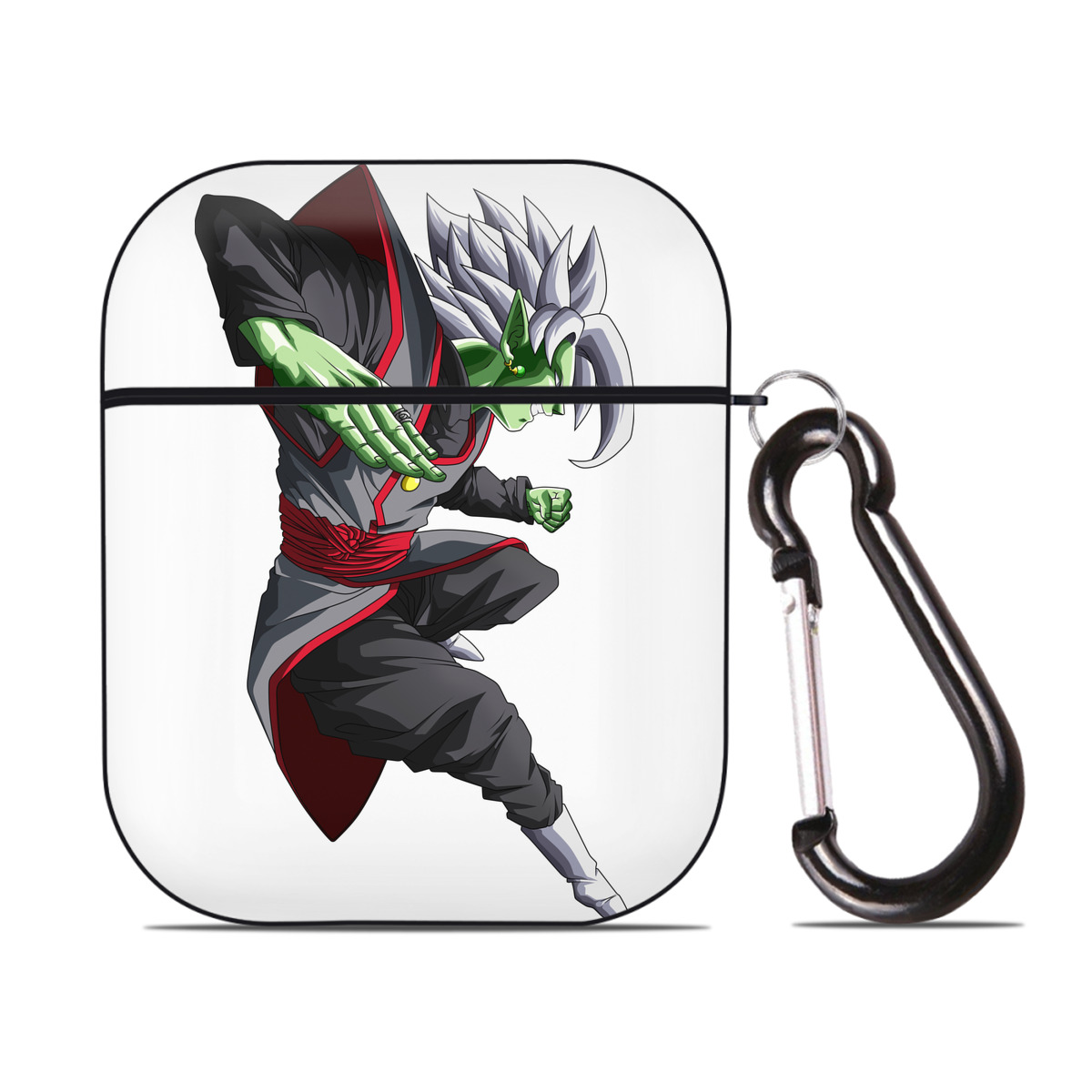（画像用） ドラゴンボール ベジット DRAGON BALL Vegetto AirPods 第2世代保護ケース ハードシェル ブラック 耐衝撃・防指紋・カラビナ付き