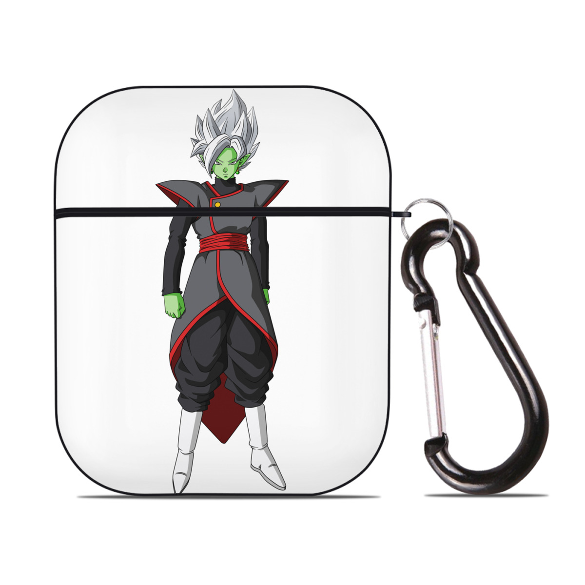（画像用） ドラゴンボール ベジット DRAGON BALL Vegetto AirPods 第2世代保護ケース ハードシェル ブラック 耐衝撃・防指紋・カラビナ付き