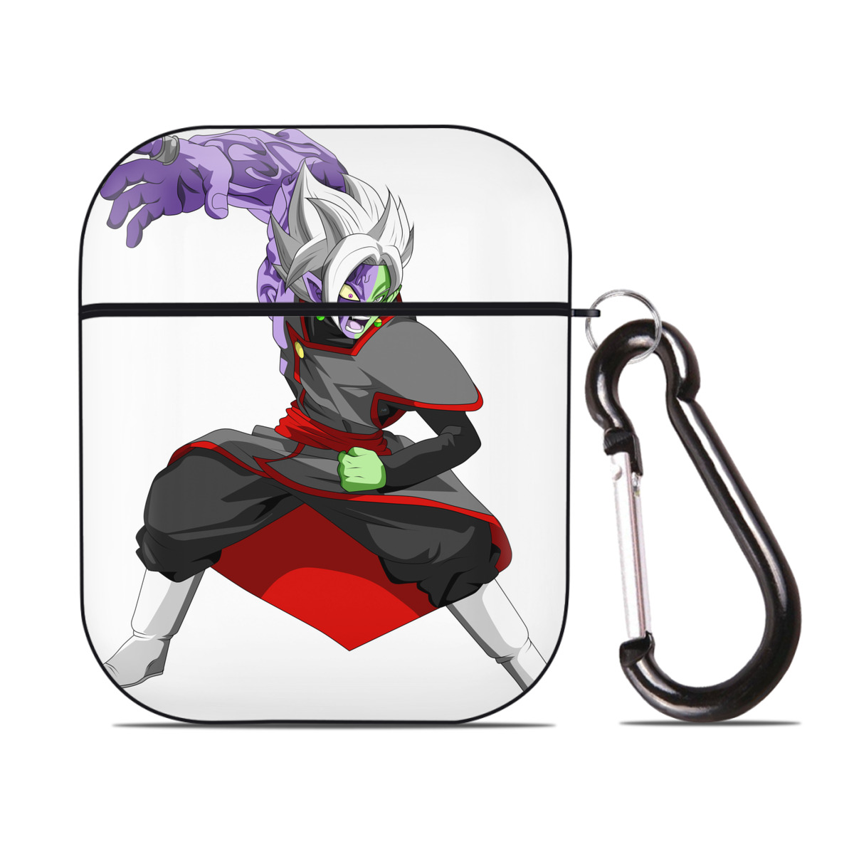 （画像用） ドラゴンボール ベジット DRAGON BALL Vegetto AirPods 第2世代保護ケース ハードシェル ブラック 耐衝撃・防指紋・カラビナ付き