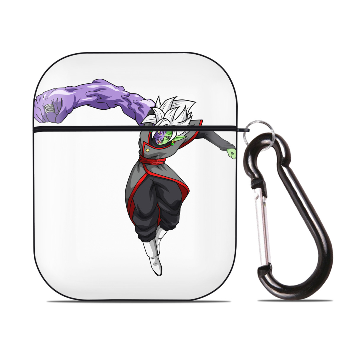 （画像用） ドラゴンボール ベジット DRAGON BALL Vegetto AirPods 第2世代保護ケース ハードシェル ブラック 耐衝撃・防指紋・カラビナ付き