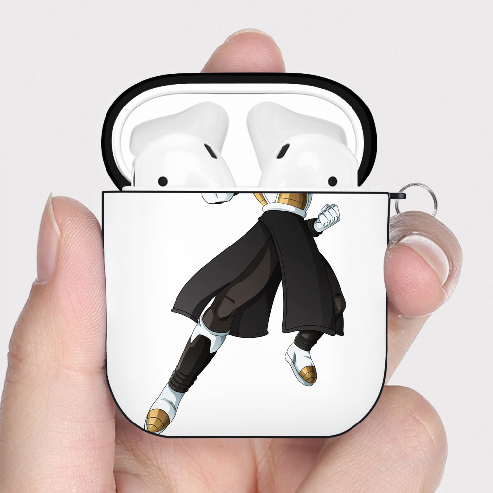（画像用） ドラゴンボール ベジット DRAGON BALL Vegetto AirPods 第2世代保護ケース ハードシェル ブラック 耐衝撃・防指紋・カラビナ付き