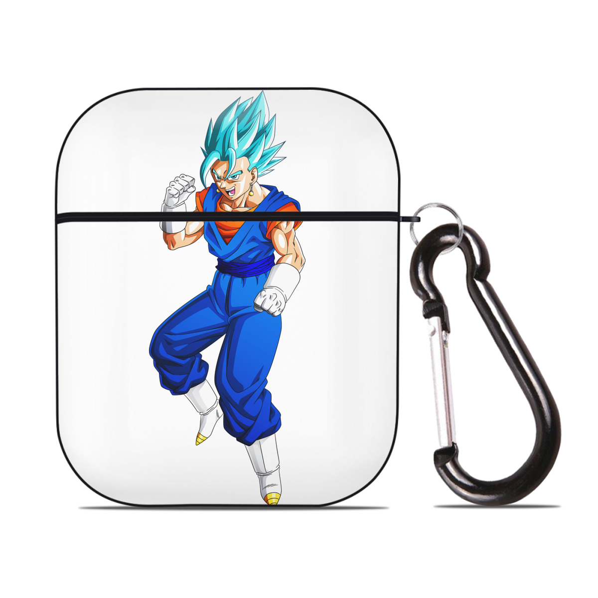 （画像用） ドラゴンボール ベジット DRAGON BALL Vegetto AirPods 第2世代保護ケース ハードシェル ブラック 耐衝撃・防指紋・カラビナ付き