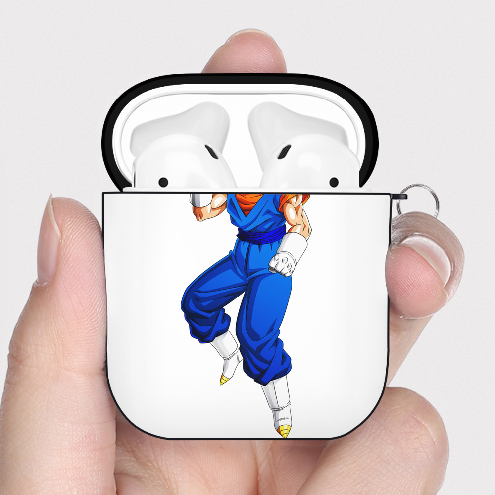 （画像用） ドラゴンボール ベジット DRAGON BALL Vegetto AirPods 第2世代保護ケース ハードシェル ブラック 耐衝撃・防指紋・カラビナ付き