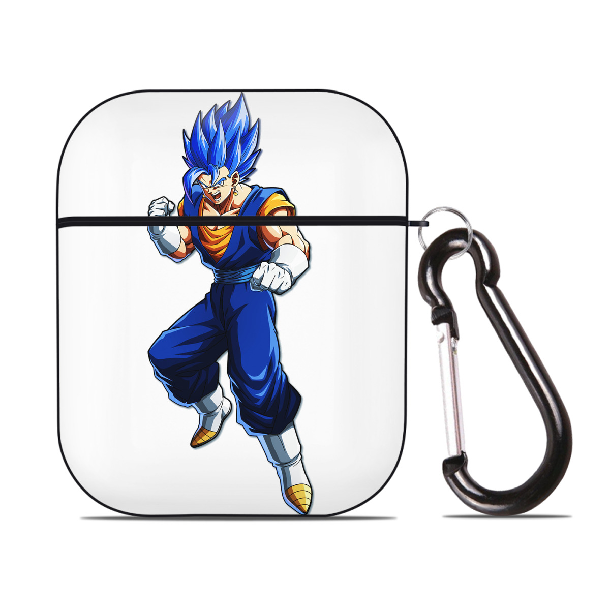 （画像用） ドラゴンボール ベジット DRAGON BALL Vegetto AirPods 第2世代保護ケース ハードシェル ブラック 耐衝撃・防指紋・カラビナ付き