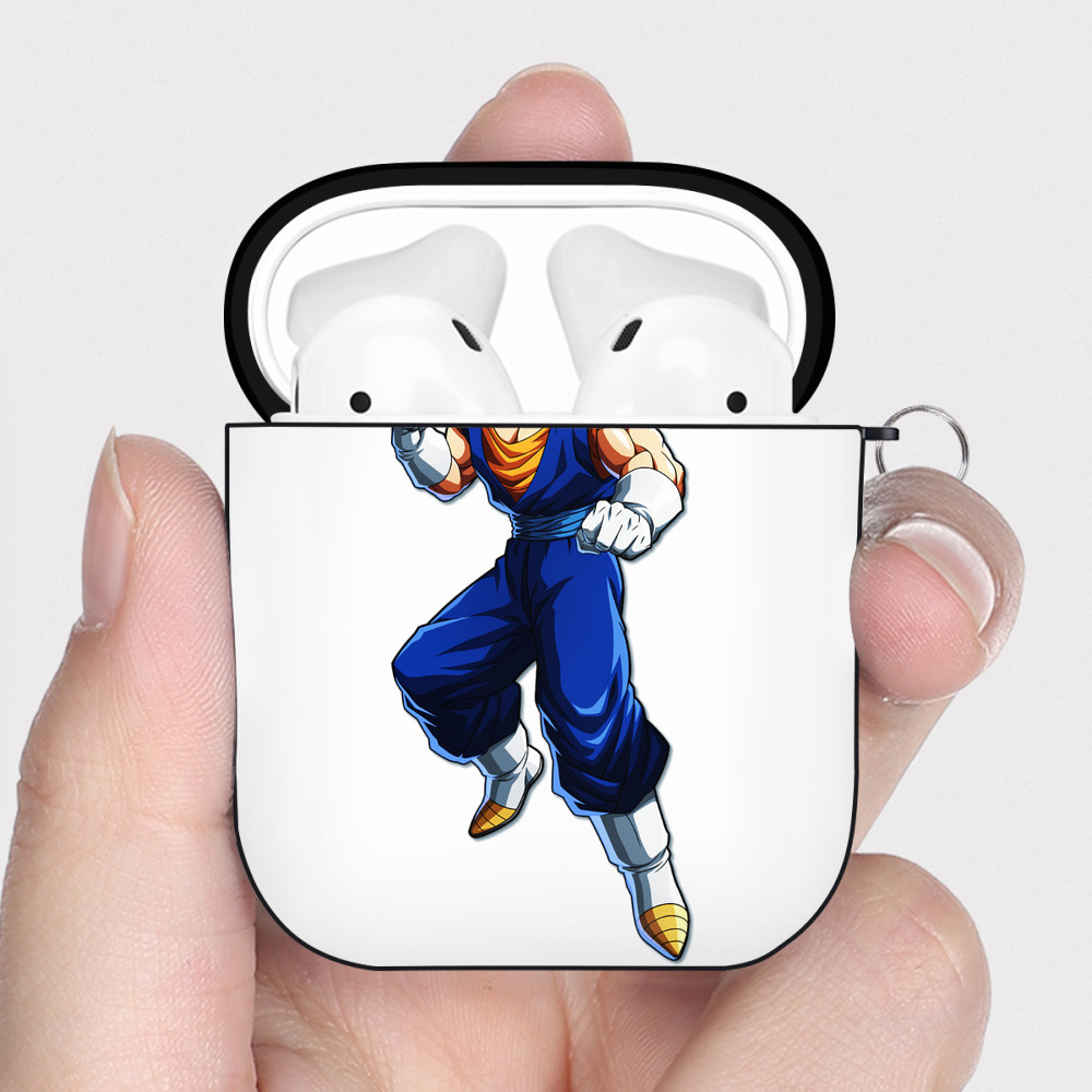 （画像用） ドラゴンボール ベジット DRAGON BALL Vegetto AirPods 第2世代保護ケース ハードシェル ブラック 耐衝撃・防指紋・カラビナ付き