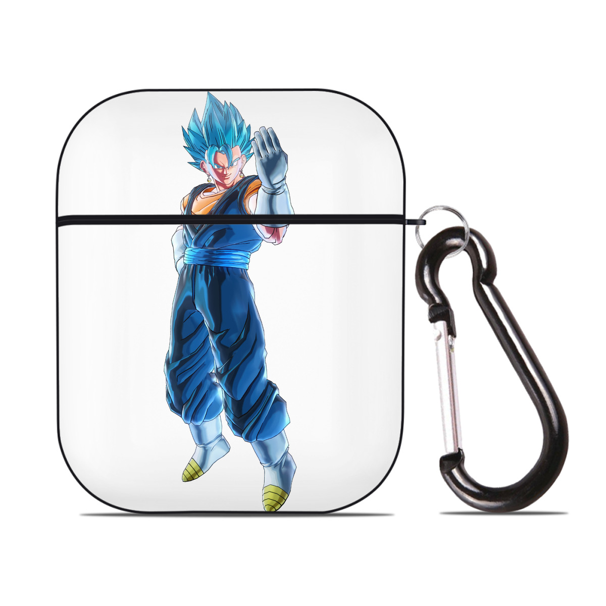（画像用） ドラゴンボール ベジット DRAGON BALL Vegetto AirPods 第2世代保護ケース ハードシェル ブラック 耐衝撃・防指紋・カラビナ付き