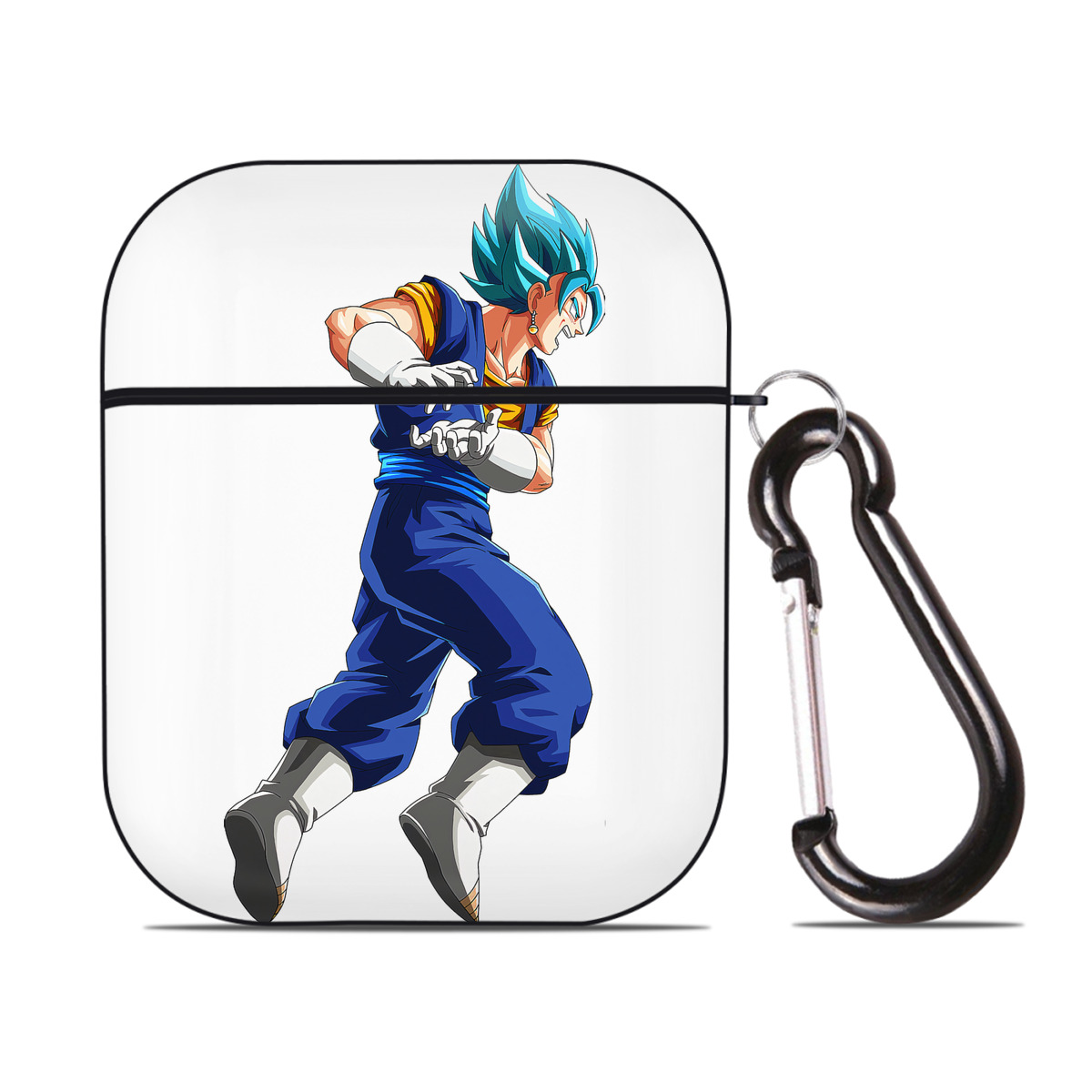 （画像用） ドラゴンボール ベジット DRAGON BALL Vegetto AirPods 第2世代保護ケース ハードシェル ブラック 耐衝撃・防指紋・カラビナ付き