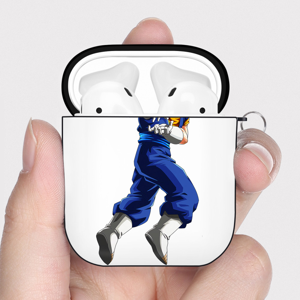 （画像用） ドラゴンボール ベジット DRAGON BALL Vegetto AirPods 第2世代保護ケース ハードシェル ブラック 耐衝撃・防指紋・カラビナ付き