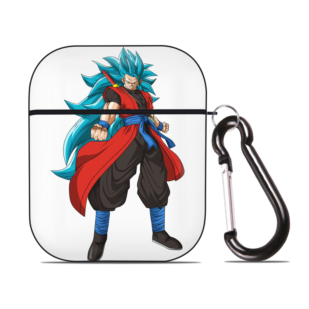 （画像用） ドラゴンボール ベジット DRAGON BALL Vegetto AirPods 第2世代保護ケース ハードシェル ブラック 耐衝撃・防指紋・カラビナ付き