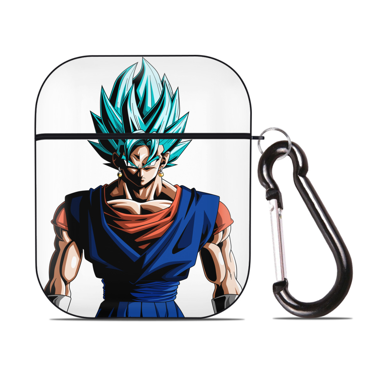 （画像用） ドラゴンボール ベジット DRAGON BALL Vegetto AirPods 第2世代保護ケース ハードシェル ブラック 耐衝撃・防指紋・カラビナ付き