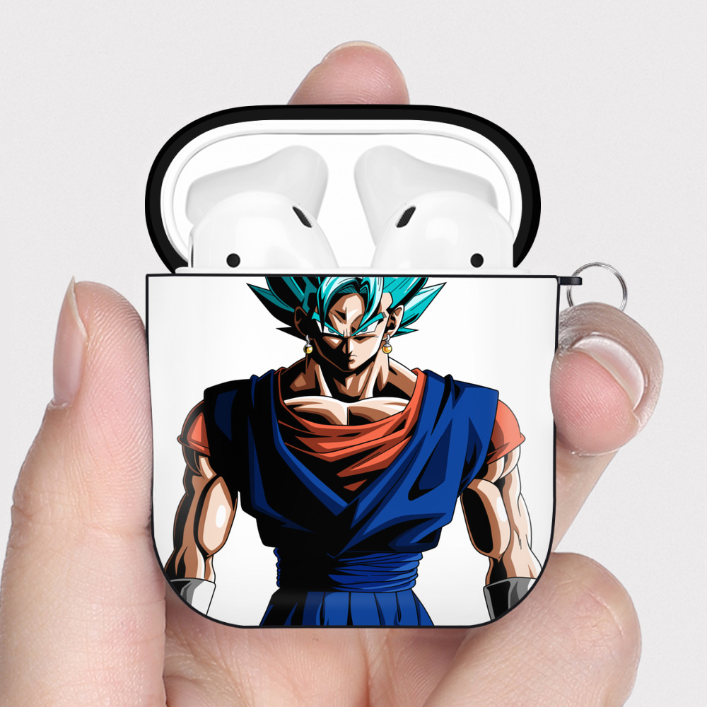 （画像用） ドラゴンボール ベジット DRAGON BALL Vegetto AirPods 第2世代保護ケース ハードシェル ブラック 耐衝撃・防指紋・カラビナ付き