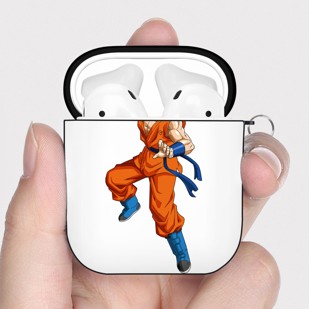 （画像用） ドラゴンボール ベジット DRAGON BALL Vegetto AirPods 第2世代保護ケース ハードシェル ブラック 耐衝撃・防指紋・カラビナ付き