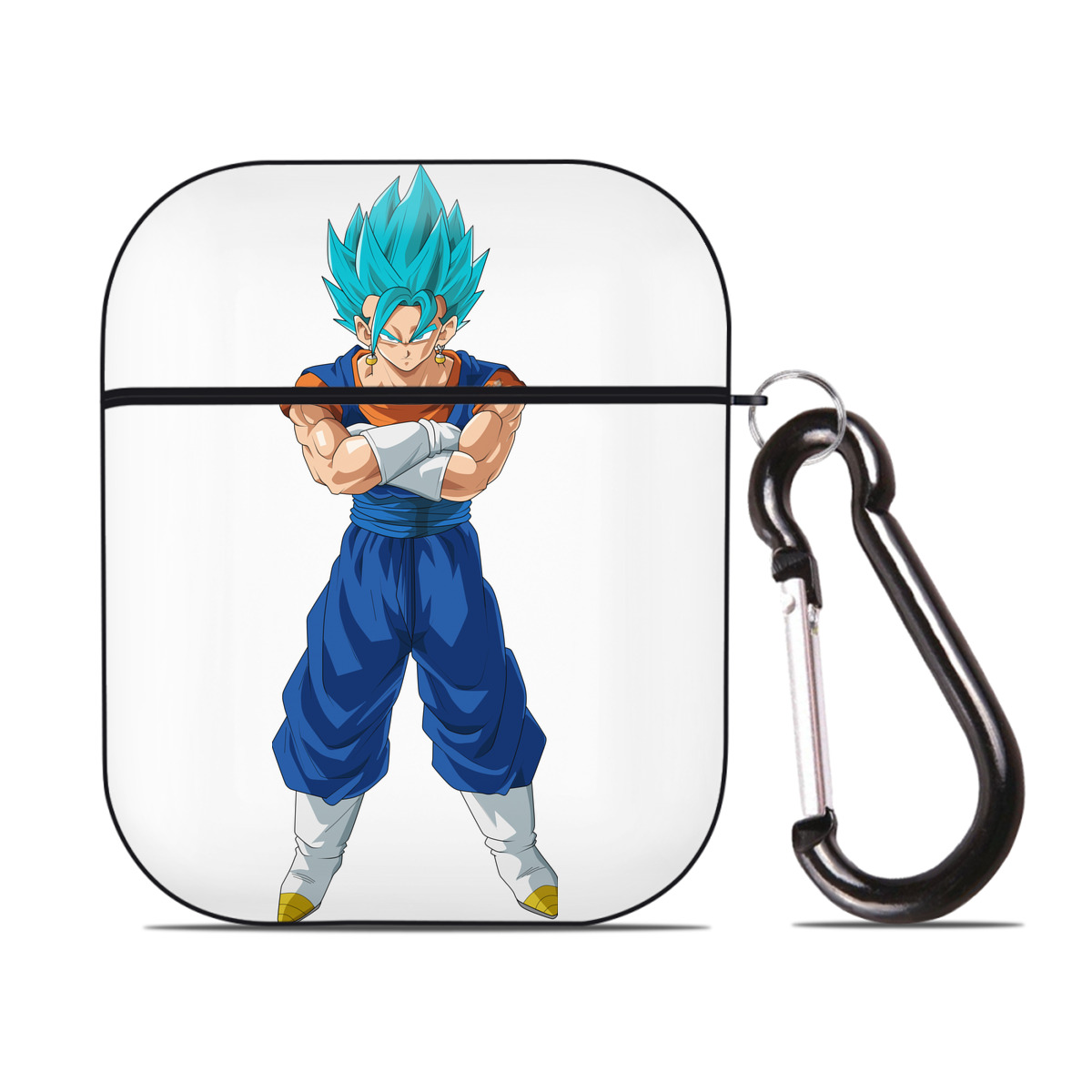 （画像用） ドラゴンボール ベジット DRAGON BALL Vegetto AirPods 第2世代保護ケース ハードシェル ブラック 耐衝撃・防指紋・カラビナ付き