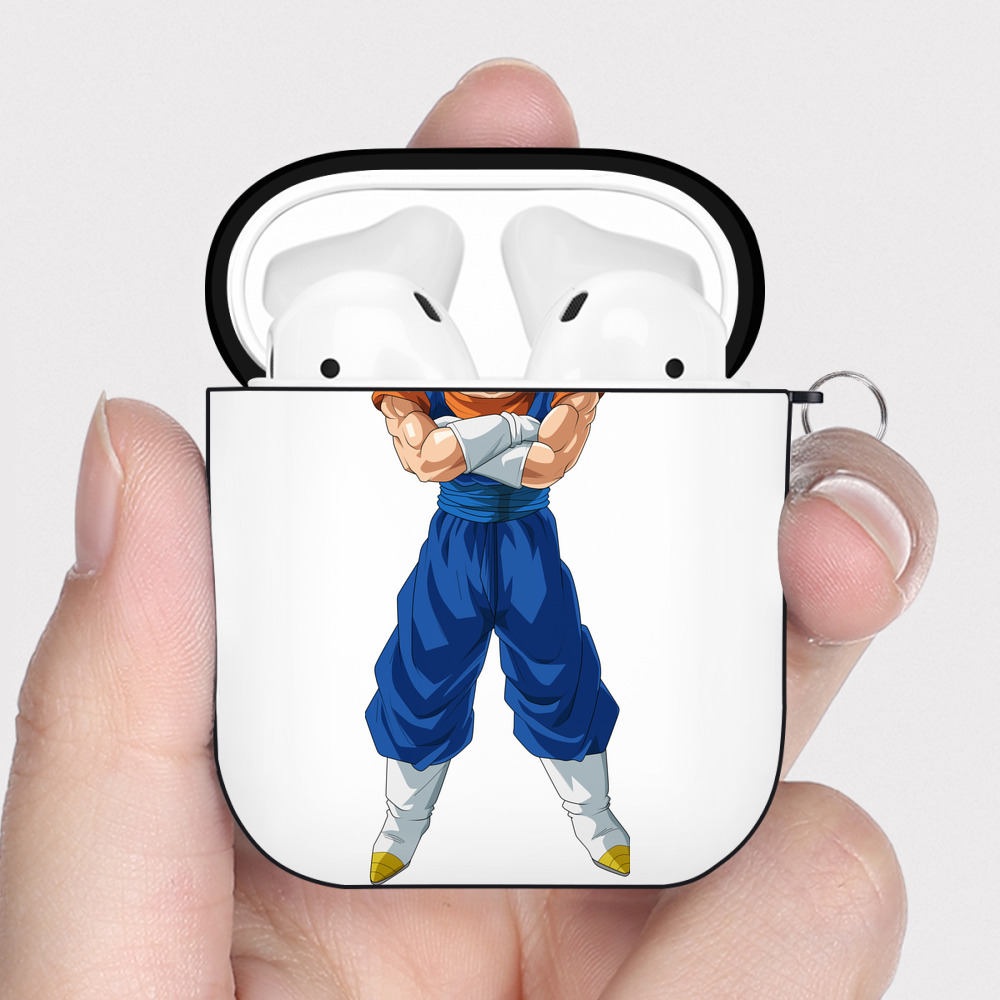 （画像用） ドラゴンボール ベジット DRAGON BALL Vegetto AirPods 第2世代保護ケース ハードシェル ブラック 耐衝撃・防指紋・カラビナ付き
