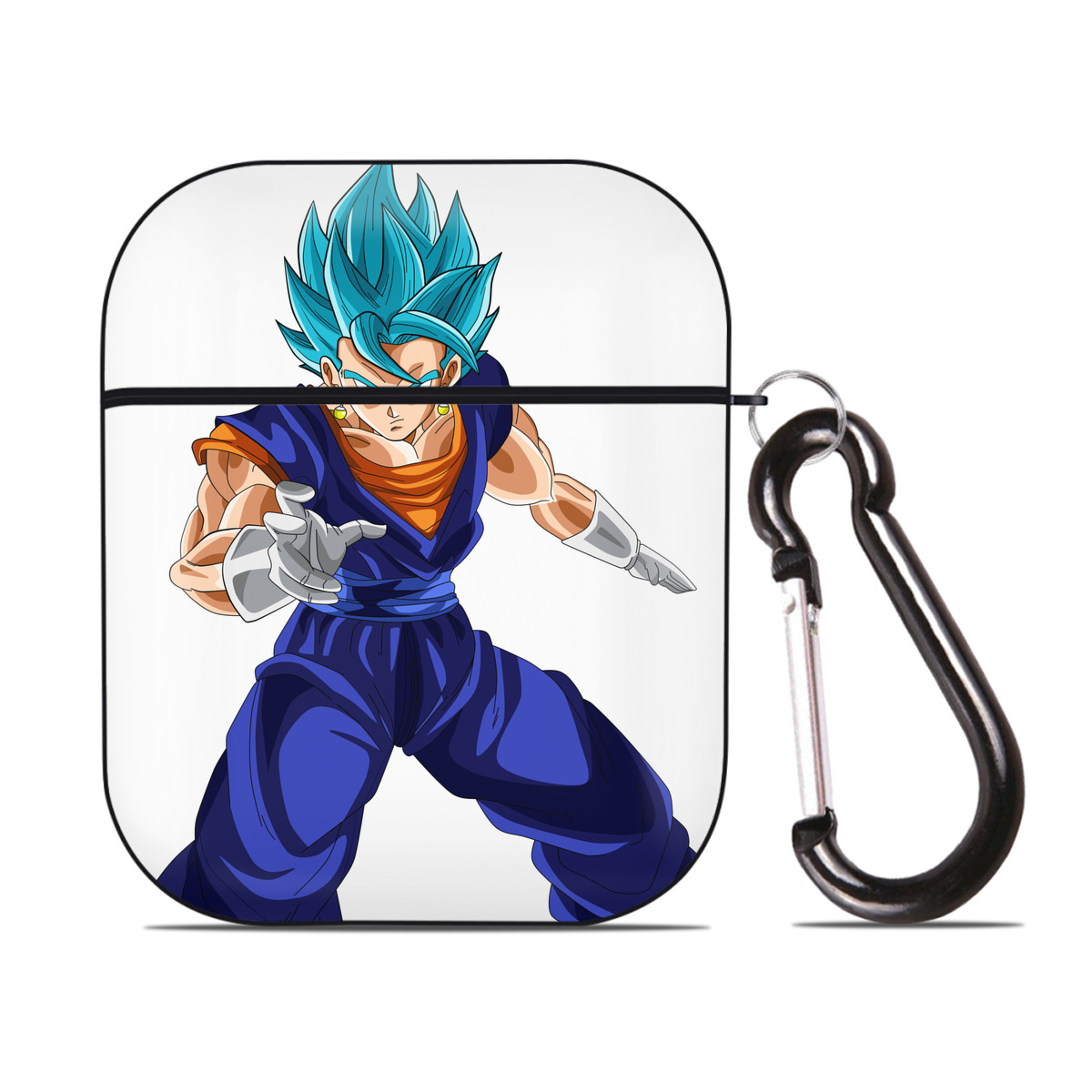 （画像用） ドラゴンボール ベジット DRAGON BALL Vegetto AirPods 第2世代保護ケース ハードシェル ブラック 耐衝撃・防指紋・カラビナ付き