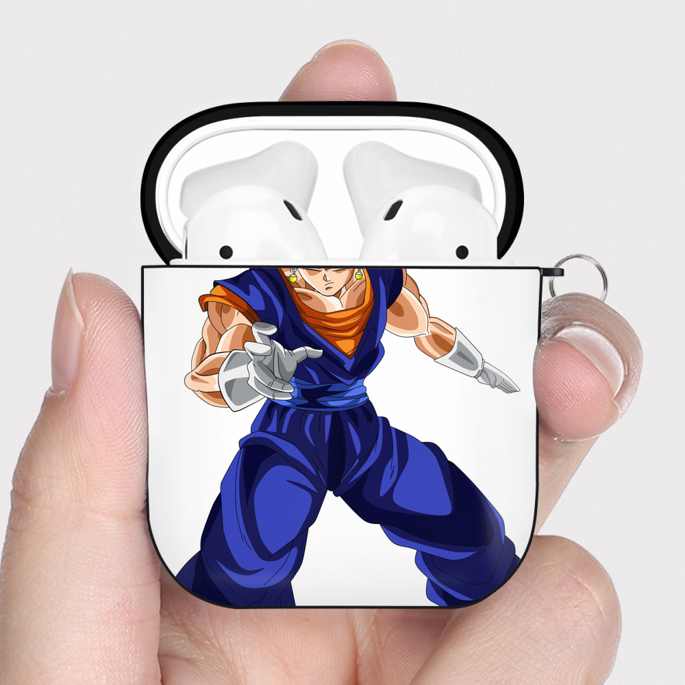 （画像用） ドラゴンボール ベジット DRAGON BALL Vegetto AirPods 第2世代保護ケース ハードシェル ブラック 耐衝撃・防指紋・カラビナ付き