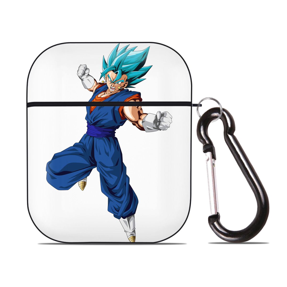 （画像用） ドラゴンボール ベジット DRAGON BALL Vegetto AirPods 第2世代保護ケース ハードシェル ブラック 耐衝撃・防指紋・カラビナ付き