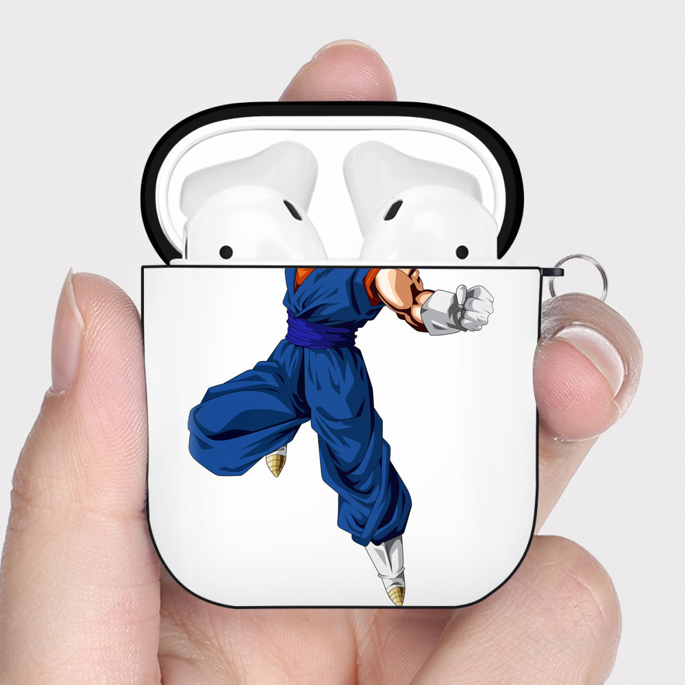 （画像用） ドラゴンボール ベジット DRAGON BALL Vegetto AirPods 第2世代保護ケース ハードシェル ブラック 耐衝撃・防指紋・カラビナ付き