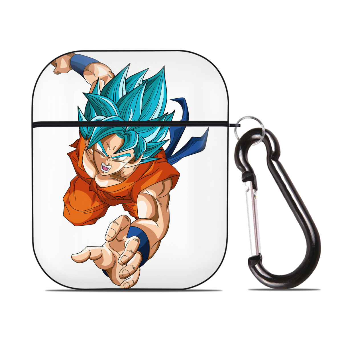 （画像用） ドラゴンボール ベジット DRAGON BALL Vegetto AirPods 第2世代保護ケース ハードシェル ブラック 耐衝撃・防指紋・カラビナ付き