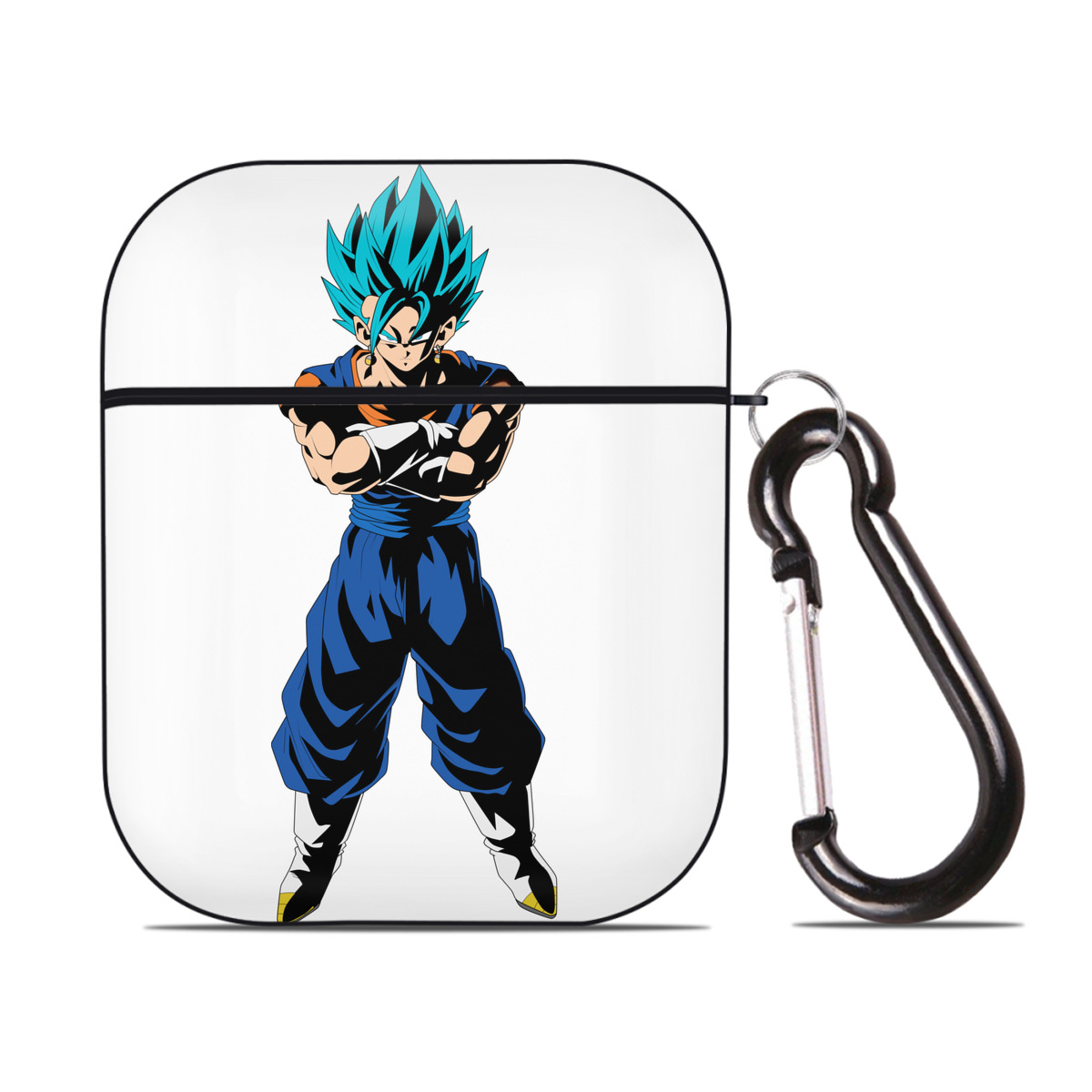 （画像用） ドラゴンボール ベジット DRAGON BALL Vegetto AirPods 第2世代保護ケース ハードシェル ブラック 耐衝撃・防指紋・カラビナ付き