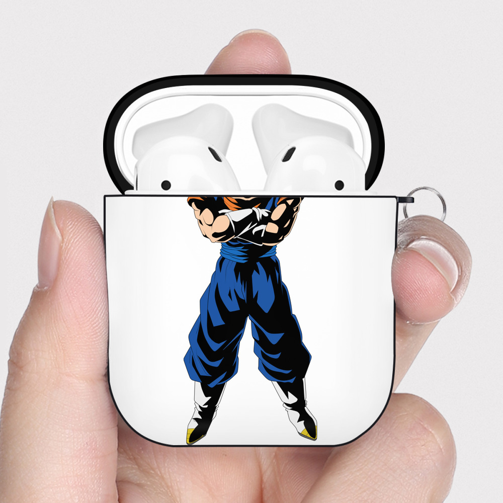 （画像用） ドラゴンボール ベジット DRAGON BALL Vegetto AirPods 第2世代保護ケース ハードシェル ブラック 耐衝撃・防指紋・カラビナ付き