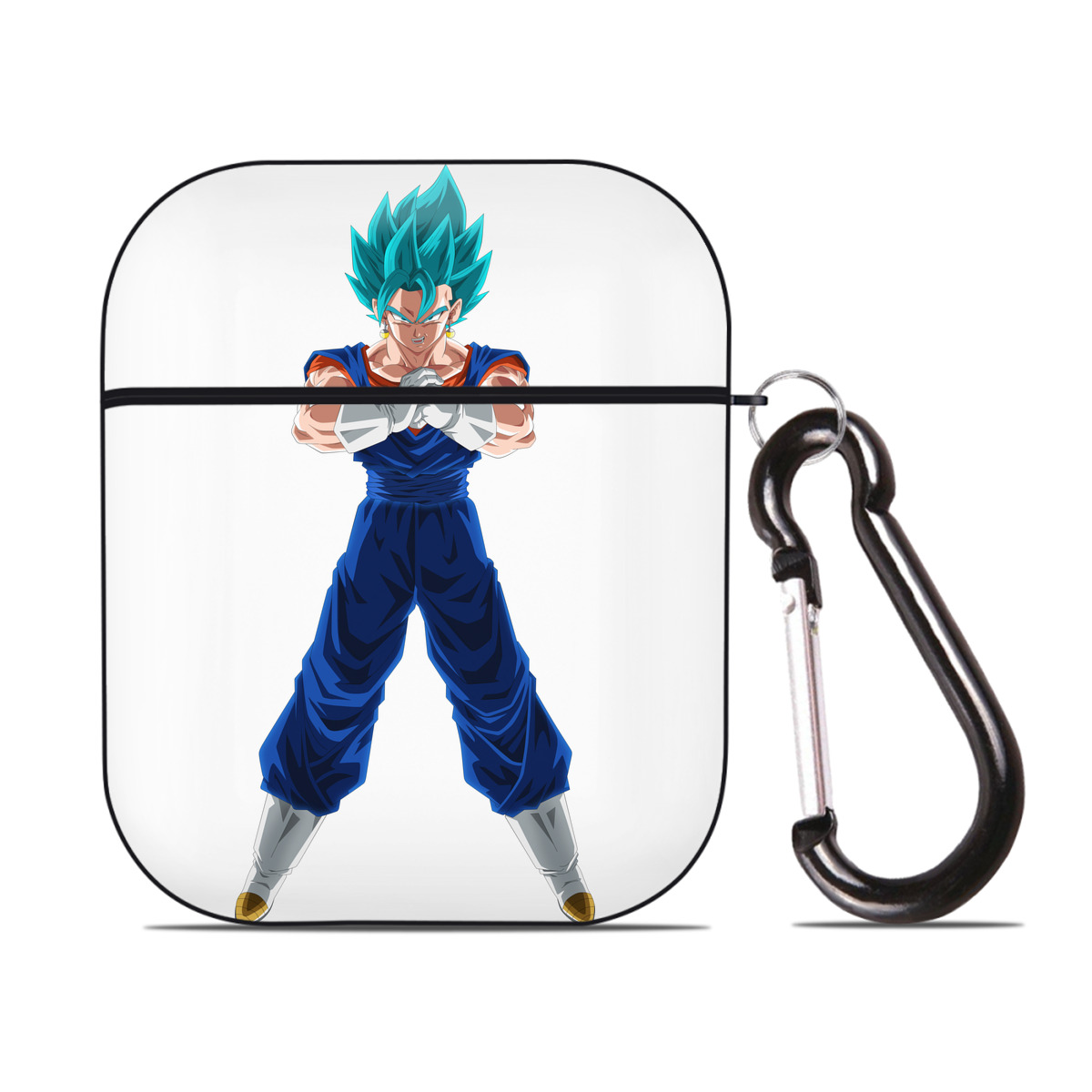 （画像用） ドラゴンボール ベジット DRAGON BALL Vegetto AirPods 第2世代保護ケース ハードシェル ブラック 耐衝撃・防指紋・カラビナ付き