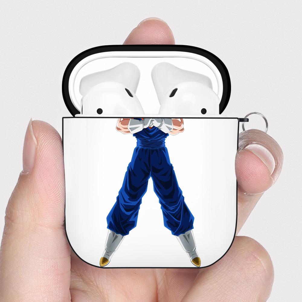 （画像用） ドラゴンボール ベジット DRAGON BALL Vegetto AirPods 第2世代保護ケース ハードシェル ブラック 耐衝撃・防指紋・カラビナ付き