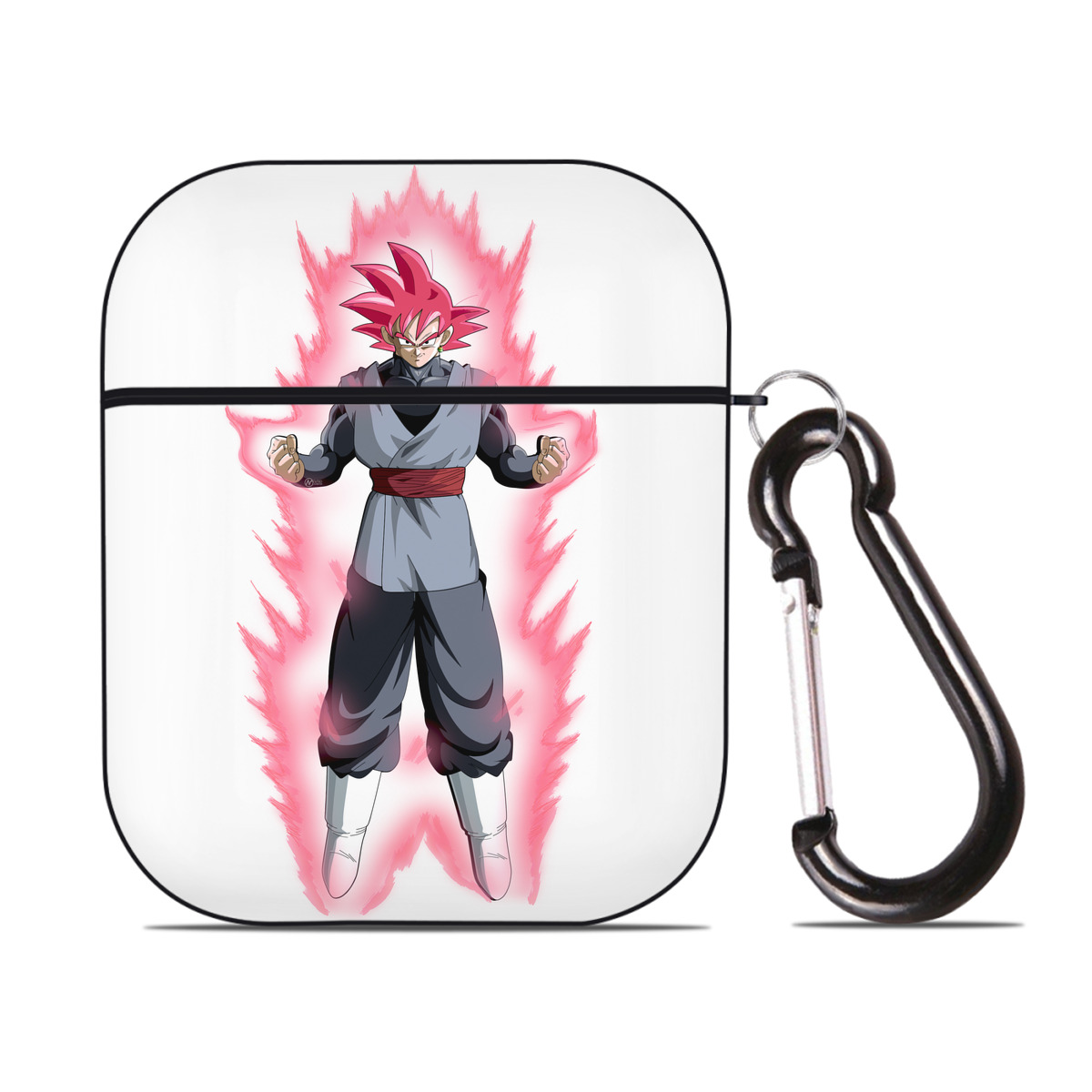（画像用） ドラゴンボール ベジット DRAGON BALL Vegetto AirPods 第2世代保護ケース ハードシェル ブラック 耐衝撃・防指紋・カラビナ付き