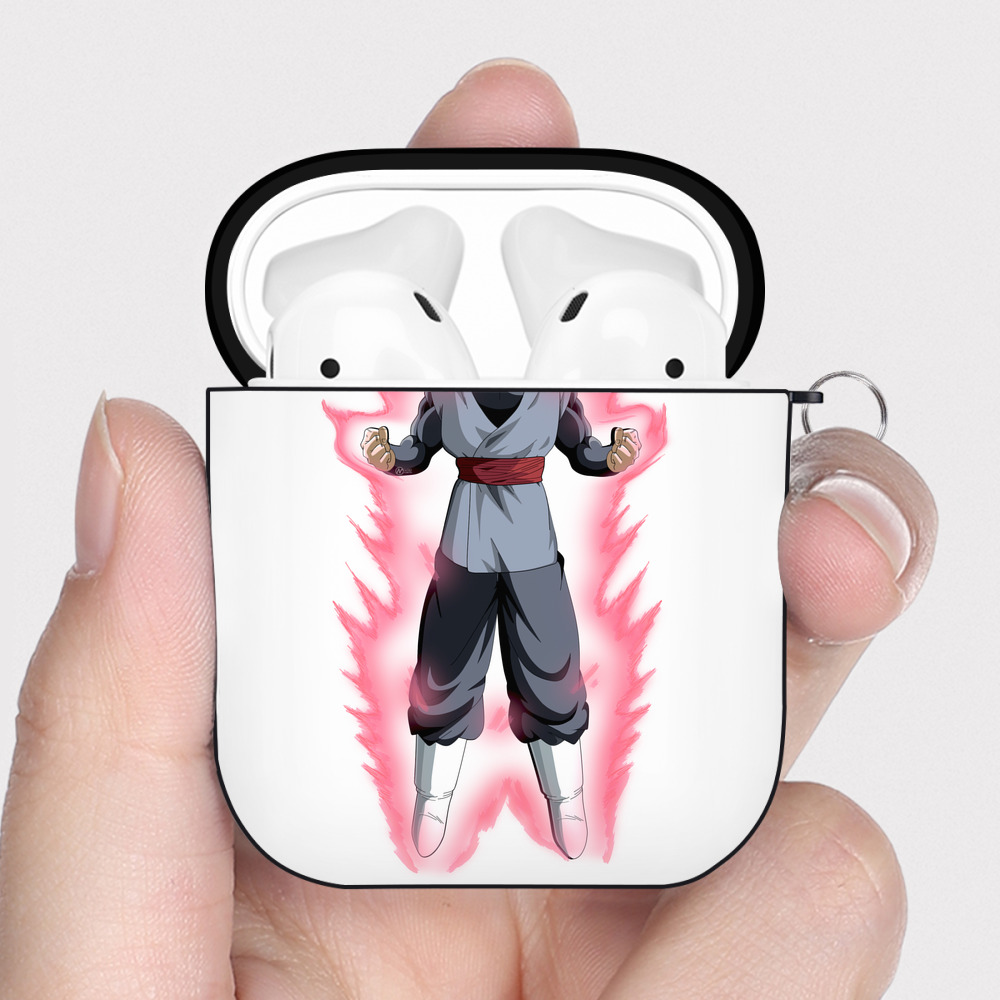 （画像用） ドラゴンボール ベジット DRAGON BALL Vegetto AirPods 第2世代保護ケース ハードシェル ブラック 耐衝撃・防指紋・カラビナ付き