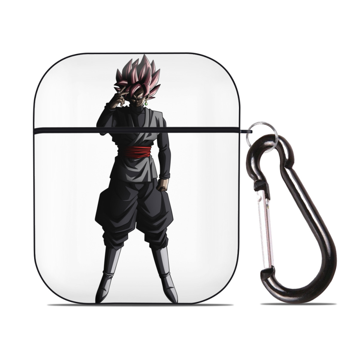 （画像用） ドラゴンボール ベジット DRAGON BALL Vegetto AirPods 第2世代保護ケース ハードシェル ブラック 耐衝撃・防指紋・カラビナ付き