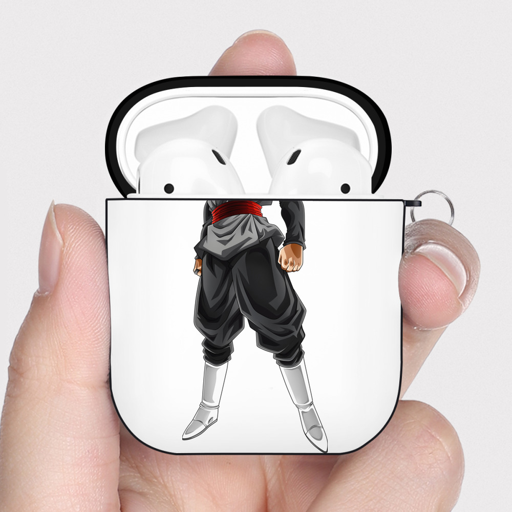（画像用） ドラゴンボール ベジット DRAGON BALL Vegetto AirPods 第2世代保護ケース ハードシェル ブラック 耐衝撃・防指紋・カラビナ付き