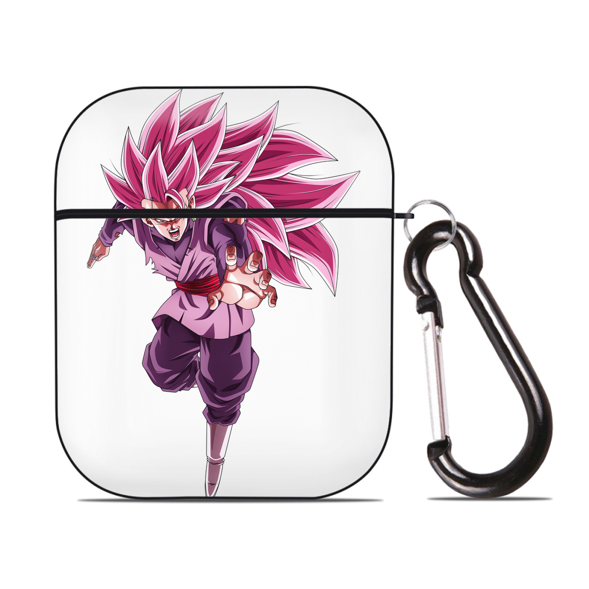 （画像用） ドラゴンボール ベジット DRAGON BALL Vegetto AirPods 第2世代保護ケース ハードシェル ブラック 耐衝撃・防指紋・カラビナ付き