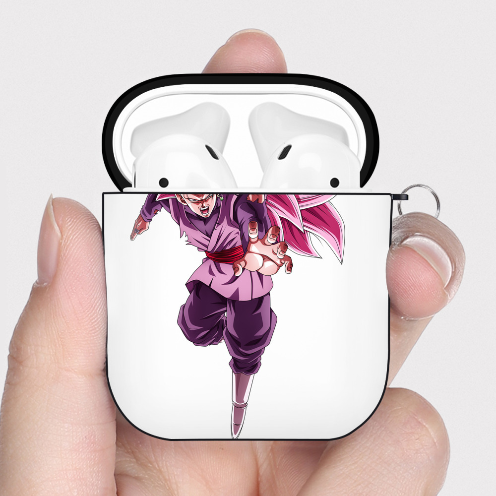 （画像用） ドラゴンボール ベジット DRAGON BALL Vegetto AirPods 第2世代保護ケース ハードシェル ブラック 耐衝撃・防指紋・カラビナ付き