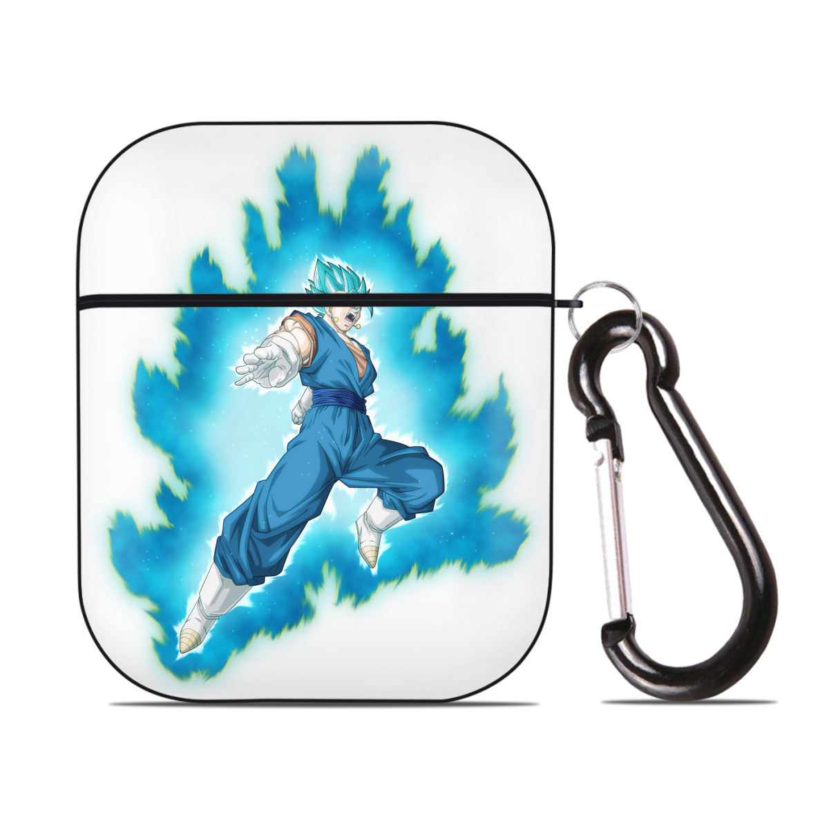 （画像用） ドラゴンボール ベジット DRAGON BALL Vegetto AirPods 第2世代保護ケース ハードシェル ブラック 耐衝撃・防指紋・カラビナ付き