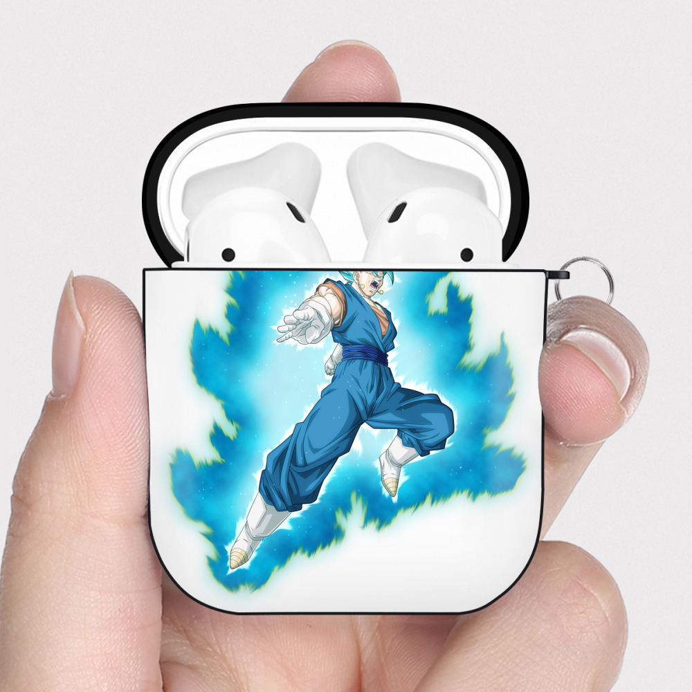 （画像用） ドラゴンボール ベジット DRAGON BALL Vegetto AirPods 第2世代保護ケース ハードシェル ブラック 耐衝撃・防指紋・カラビナ付き