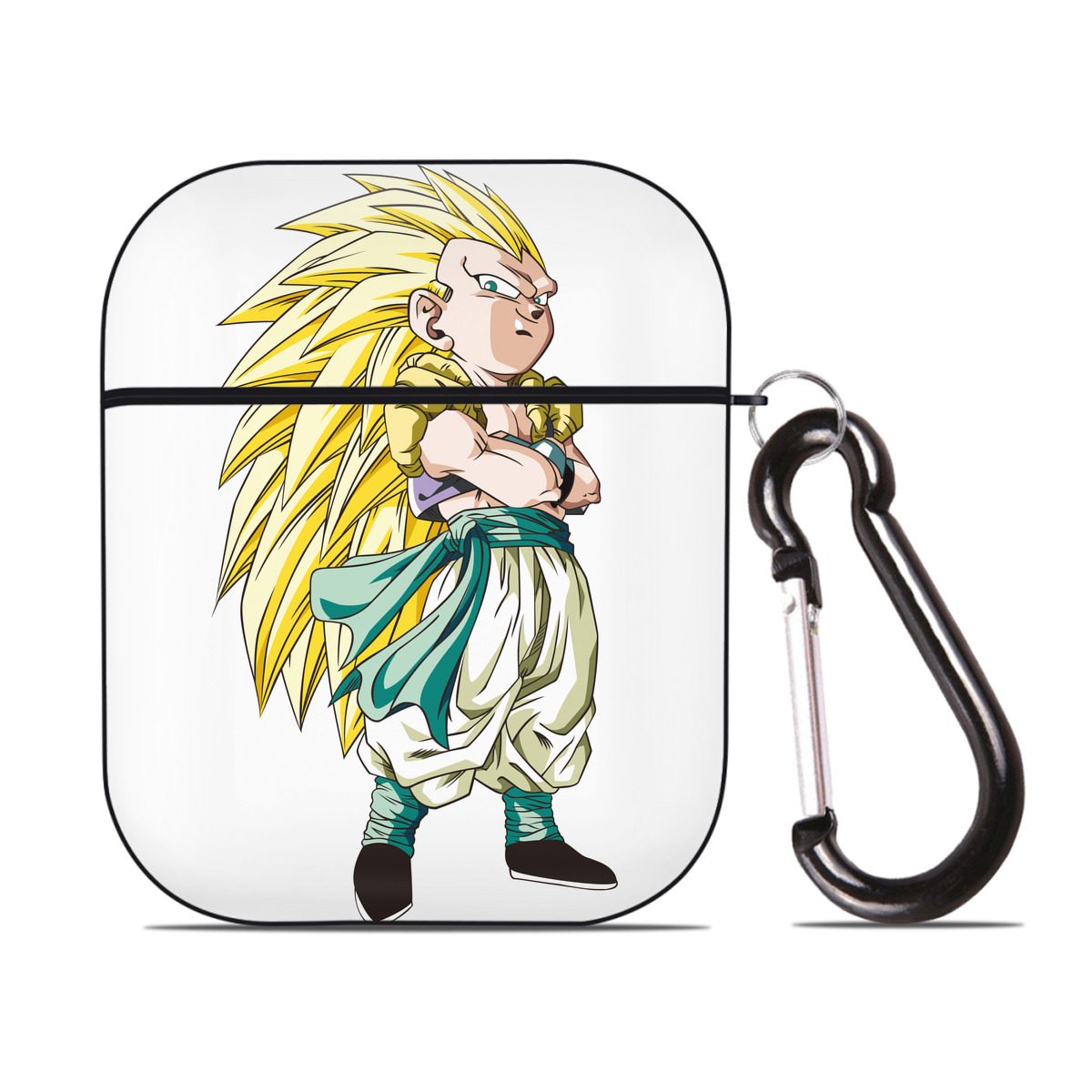 （画像用） ドラゴンボール ベジット DRAGON BALL Vegetto AirPods 第2世代保護ケース ハードシェル ブラック 耐衝撃・防指紋・カラビナ付き