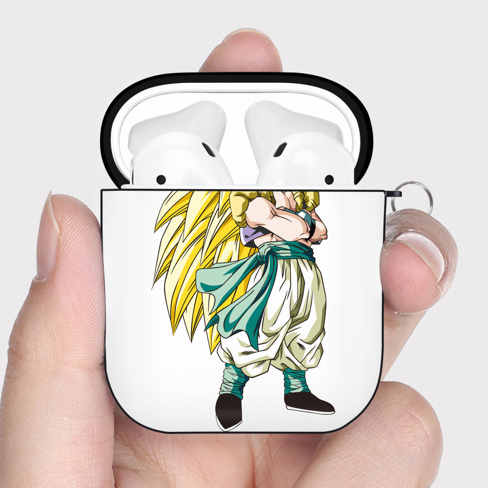 （画像用） ドラゴンボール ベジット DRAGON BALL Vegetto AirPods 第2世代保護ケース ハードシェル ブラック 耐衝撃・防指紋・カラビナ付き
