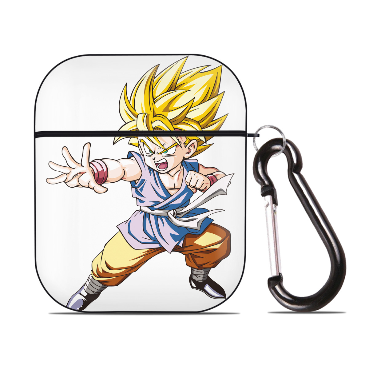 （画像用） ドラゴンボール ベジット DRAGON BALL Vegetto AirPods 第2世代保護ケース ハードシェル ブラック 耐衝撃・防指紋・カラビナ付き