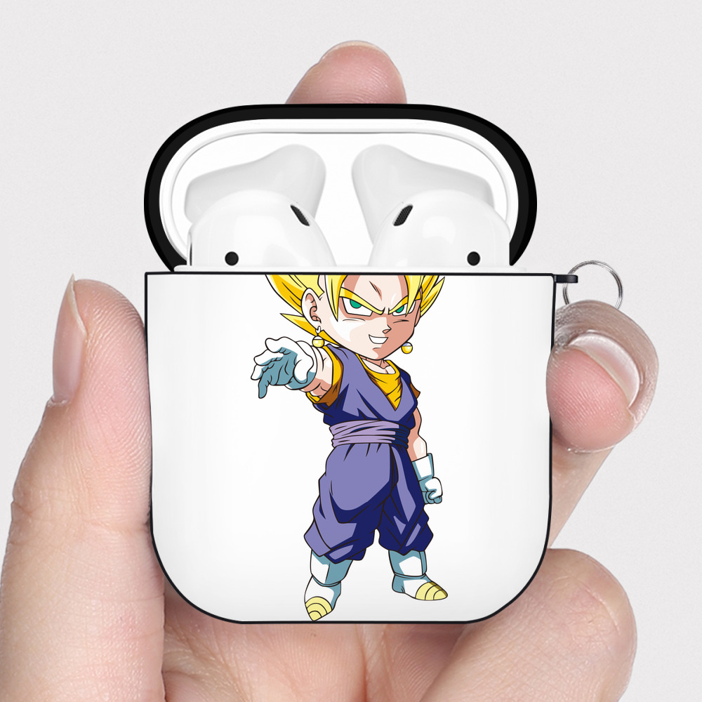 （画像用） ドラゴンボール ベジット DRAGON BALL Vegetto AirPods 第2世代保護ケース ハードシェル ブラック 耐衝撃・防指紋・カラビナ付き