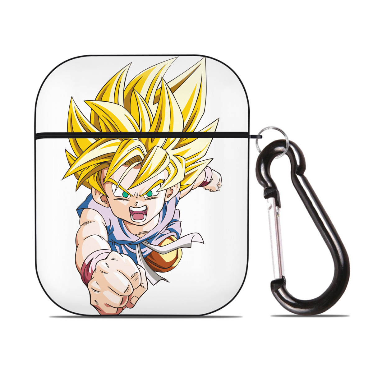（画像用） ドラゴンボール ベジット DRAGON BALL Vegetto AirPods 第2世代保護ケース ハードシェル ブラック 耐衝撃・防指紋・カラビナ付き