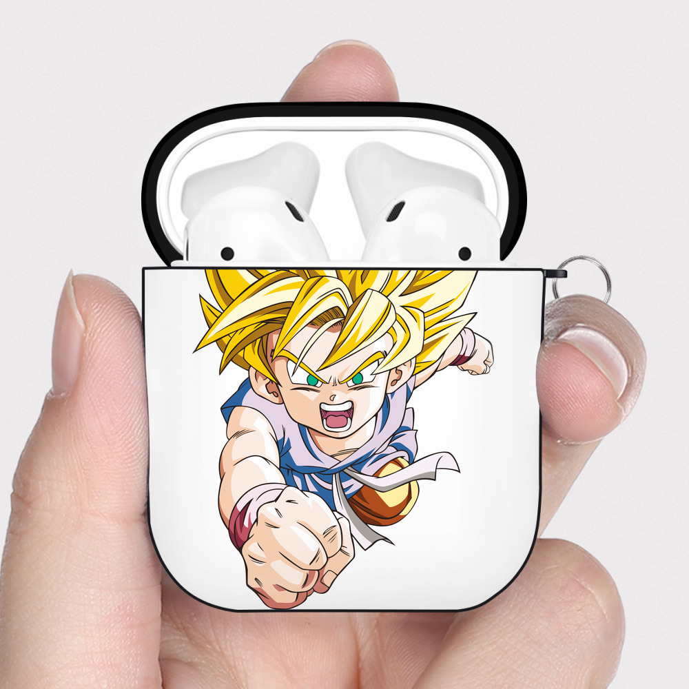 （画像用） ドラゴンボール ベジット DRAGON BALL Vegetto AirPods 第2世代保護ケース ハードシェル ブラック 耐衝撃・防指紋・カラビナ付き