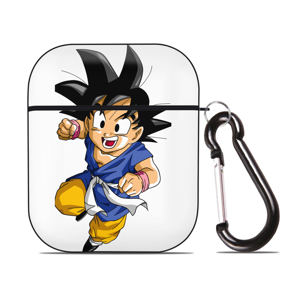（画像用） ドラゴンボール 孫悟天 そん ごてん DRAGON BALL Son Goten AirPods 第2世代保護ケース ハードシェル ブラック 耐衝撃・防指紋・カラビナ付き