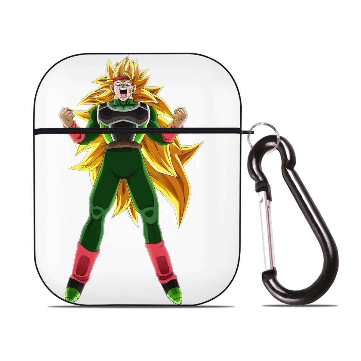 （画像用） ドラゴンボール ブロリー DRAGON BALL Broli AirPods 第2世代保護ケース ハードシェル ブラック 耐衝撃・防指紋・カラビナ付き